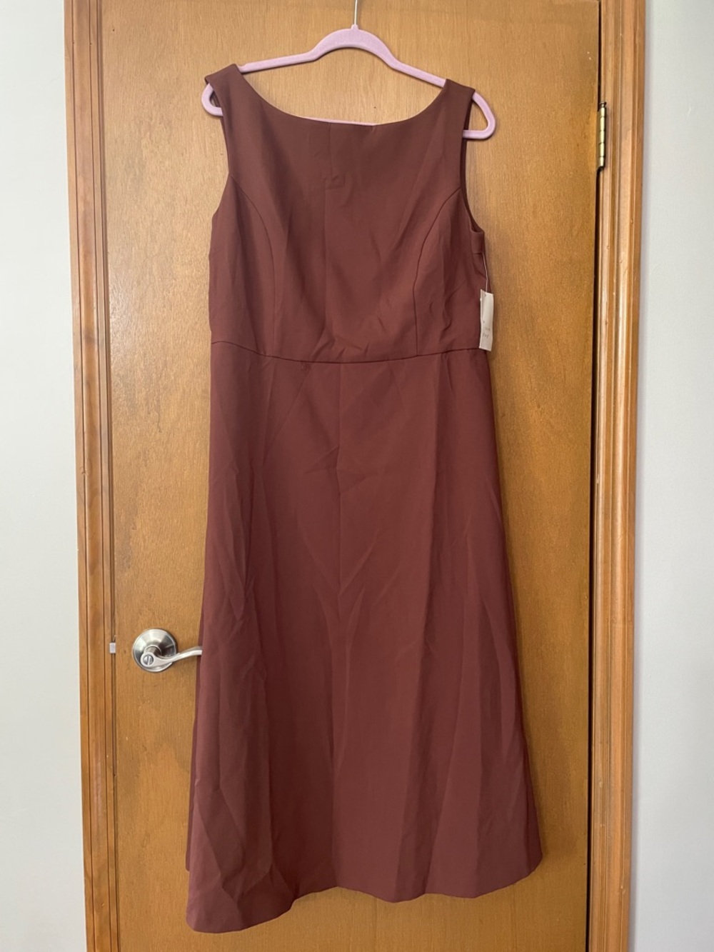 Classic Sleeveless A-Line Dress in Deep Brown